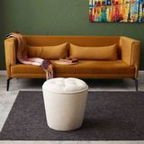 Evdebiz Konik Silindir Puf - Krem - 46x46x46 cm