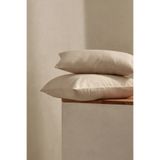 evdehome %100 Pamuk Penye Fermuarlı Yastık Kılıfı – 2'li Paket | Bej 50x70 cm