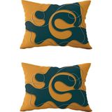Evdek Çift Taraflı Dikdörtgen Kırlent Kılıf 2'li DS23 - 30 x 50 cm - Renkli