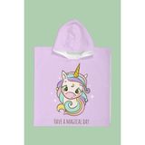 Evdek Magical Unicorn Çocuk Panço Plaj Havlusu - Pembe - 2 - 4 Yaş