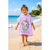 Evdek Magical Unicorn Çocuk Panço Plaj Havlusu - Pembe - 4 - 6 Yaş