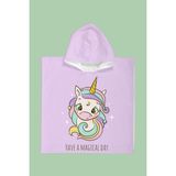 Evdek Magical Unicorn Çocuk Panço Plaj Havlusu - Pembe - 7 - 10 Yaş