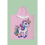 Evdek Star Unicorn Çocuk Panço Plaj Havlusu - Pembe - 4 - 6 Yaş