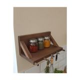 Evdekka %100 Doğal Masif Ahşap Çok Amaçlı Dekoratif Duvar Rafı 25X10 Cm