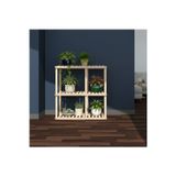 Evdekka 100X100 Cm Masif Ahşap Çiçeklik Standı - Kahve & Bej Renk Seçenekli Çok Katlı Saksılık