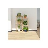 Evdekka 120 Cm Boy 80 Cm En Dekoratif Ahşap Çiçeklik - 5 Katlı Modern Saksı Standı - Yer Tasarruflu