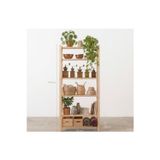 Evdekka 170X40 Cm Doğal Masif Ahşap 6 Katlı Kitaplık Ve Dekoratif Çok Amaçlı Raf Ünitesi