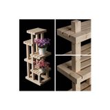 Evdekka : 4 Katlı Ahşap Çiçeklik Standı - 100X50X25 Cm Dekoratif Saksı Rafı