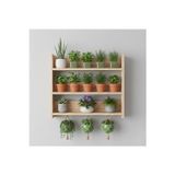 Evdekka 50X50 Cm - 3 Katlı Çok Amaçlı Çiçeklik, Mutfak Baharatlık Ve Saksı Standı - Montaja Hazır
