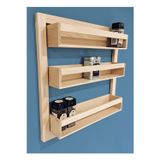 Evdekka 60X60 Cm Ahşap Duvar Saksılık - 10 Cm Raf Derinliği - 3 Katlı Dekoratif Çiçeklik Ve Mutfak Rafı