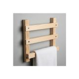 Evdekka Ahşap Banyo Havluluk Askısı - Vidasız Yapışkanlı El Havlusu Rafı - 25X25 Cm