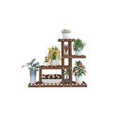 Evdekka Ahşap Dekoratif 6 Katlı Çiçeklik Standı - 120X120 Cm Büyük Boy Saksı Rafı