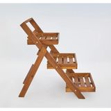 Evdekka Dekoratif Ahşap 3 Katlı Baharatlık ve Havlu Askılığı - Mutfak Tezgah Üstü Raf 50X25 cm - Kahverengi