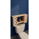 Evdekka Dekoratif Ahşap Banyo Düzenleyici Raf - 6 Bölmeli (40X70X10 Cm)