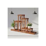 Evdekka Doğal Köknar Ahşap Çok Katlı Çiçeklik Standı Saksılık 120X150X25 Cm