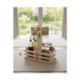 Evdekka Doğal Masif Ahşap Mutfak Düzenleyici 40X30 Cm - Tezgah Üstü Yağdanlık Baharatlık Standı