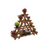 Evdekka Masif Ahşap 4 Katlı Merdiven Çiçeklik - Bahçe Balkon Standı 120X120 Cm