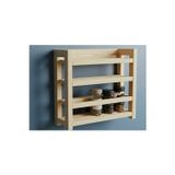 Evdekka Masif Ham Ahşap 3 Katlı Baharatlık 25X20 Cm - Delme Gerektirmeyen Çift Taraflı Bantlı Mutfak Rafı
