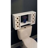 Evdekka Modern Ahşap Banyo Rafı 6 Gözlü Tuvalet Kağıdı Standı