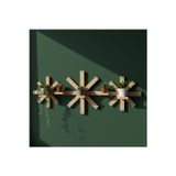 Evdekka Modern Yıldız Tasarım Masif Ahşap Duvar Rafı - 100X25 Cm Ham Ahşap Dekoratif Raf