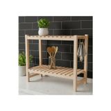 Evdekka Mutfak Ahşap Tezgah Üstü Düzenleyici - 2 Katlı Baharatlık Rafı - Doğal Ahşap - 50X40 Cm