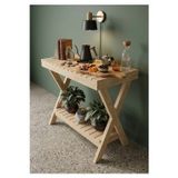 Evdekka Nelyu Masif Ahşap Yan Sehpa - 80X60X20 Cm Çok Amaçlı Dekoratif Raf