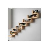Evdekka Plus Aksesuar Dekoratif Duvar Rafı - 8 Katlı Merdiven Tasarım Saksılık Ve Baharatlık - 25X10 Cm