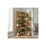 Evdekka Wooddesign Çok Katlı Ahşap Köşe Çiçeklik Saksılık Ve Dekoratif Raf Modülü 160X150 Cm
