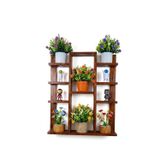 Evdekka Wooddesign Doğal Ahşap Duvar Rafı Çok Amaçlı Çiçeklik Ve Figür Standı 80 X 55 Cm