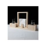 Evdekka Woodmaster Masif Ahşap Büyük Boy Peçetelik & Baharatlık Seti 40X30 Cm Masa Düzenleyici Sunum Standı