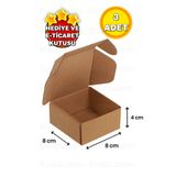 EvdeLazım 8x8x4 Cm Hediyelik Kına Kutusu E Ticaret Kargo Kutusu Karton Kilitli Kutu 3 Adet