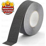 EvdeLazım Siyah Merdiven Kaydırmaz Bant Arka Kısmı Yapışkanlı Zemin Kaydırmayan Bant - 2,5 Cm X 15 Metre