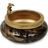 Evdema Vitale Cam Metal Kuşlu Küçük Vazo 20*9.5 cm