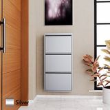 Evdemo 3 Kapaklı Metal Ayakkabılık Silver Gümüş