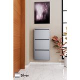 Evdemo 3 Kapaklı Metal Ayakkabılık Silver
