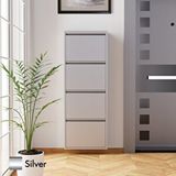 Evdemo 4 Kapaklı Metal Ayakkabılık Silver Gümüş