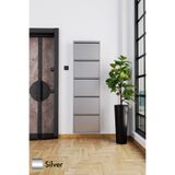 Evdemo 5 Kapaklı Metal Ayakkabılık Silver