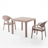 Evdemo Bamboo 2 Kişilik Rattan Masa Sandalye Takımı Cappuccino Bej