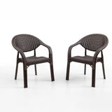 Evdemo Bamboo 2'li Rattan Sandalye Kahve