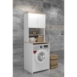 Evdemo Beyaz Çamaşır Makinesi Üstü Banyo Dolabı Rafı