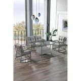 Evdemo Breda 2+1+1 Gri Cam Masalı Rattan Örgü Bahçe Balkon Takımı