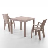 Evdemo Efes 2 Kişilik Rattan Masa Sandalye Takımı Cappuccino