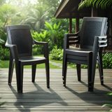 Evdemo Efes 4'lü Rattan Sandalye Kahve