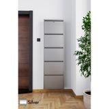 Evdemo Kilitli 5 Kapaklı Metal Ayakkabılık Silver Gümüş