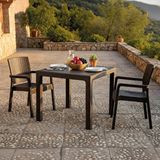 Evdemo King 2 Kişilik Rattan Masa Sandalye Takımı Kahve