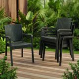Evdemo King 4'lü Rattan Sandalye Kahve