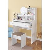 EVDEMO Kumru Model Beyaz Suntalam Modern Makyaj Masası 80x40x127 cm Şık ve Kullanışlı Tasarım