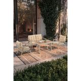 Evdemo Lara Metal Bahçe Balkon Takımı 2+1+1+Ahşap Masa Cappuccino