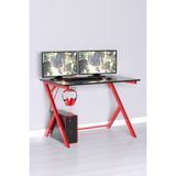 EVDEMO Milenyum Profesyonel Oyuncu Masası Metal Modern Tasarım Dayanıklı Yapı ile 115 x 73 x 78 cm - Kırmızı