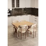 EVDEMO Modern Suntalam Yemek Masası 120x80x75 cm Metal Profil Ayak Zemini Çizmeyen Ergonomik Tasarım